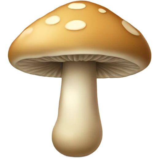 beige coloured mushroom with no spots and a large st emoji
