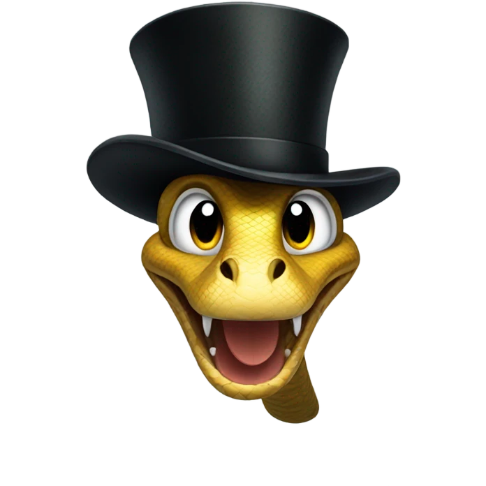 Snake with top hat emoji