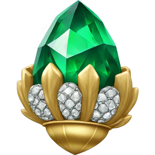 emerald Acorn, sparkling like a diamond, with stem made of gold and diamonds emoji