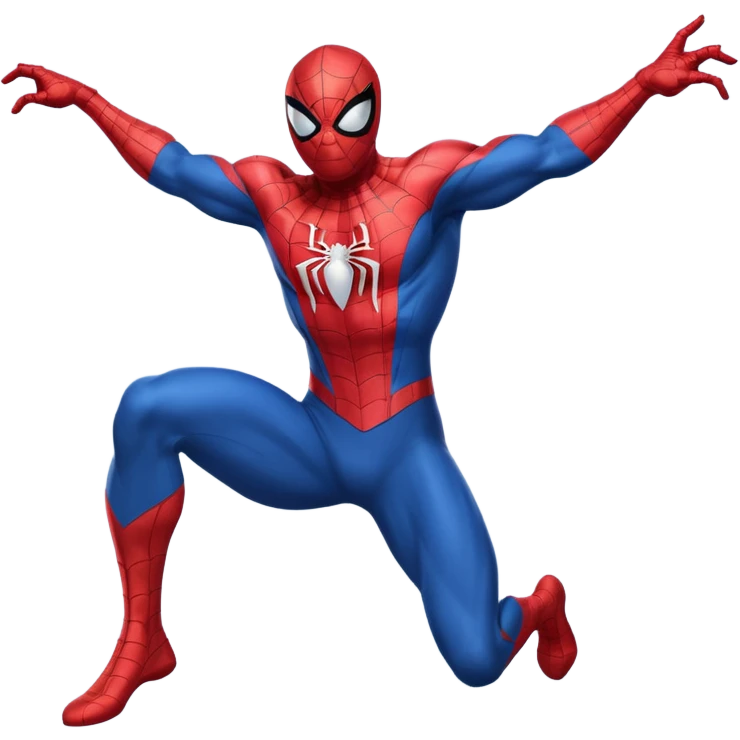 Spiderman in classic red and blue suit, web-slinging emoji