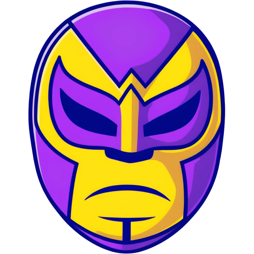 black and yellow luchador mask emoji