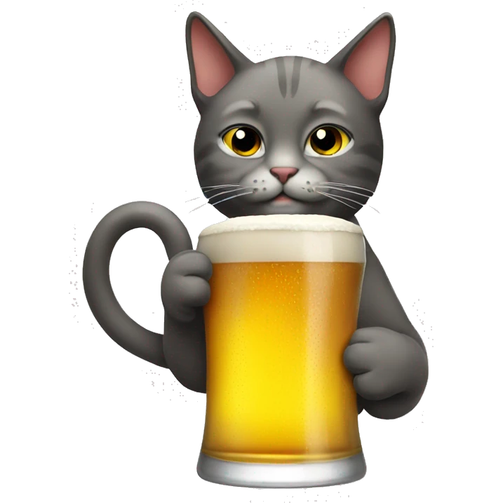 Cat drinking a beer emoji