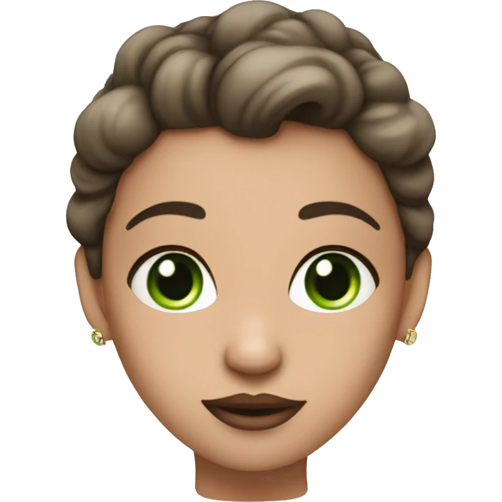 Princess with green eye and light pink lips emoji