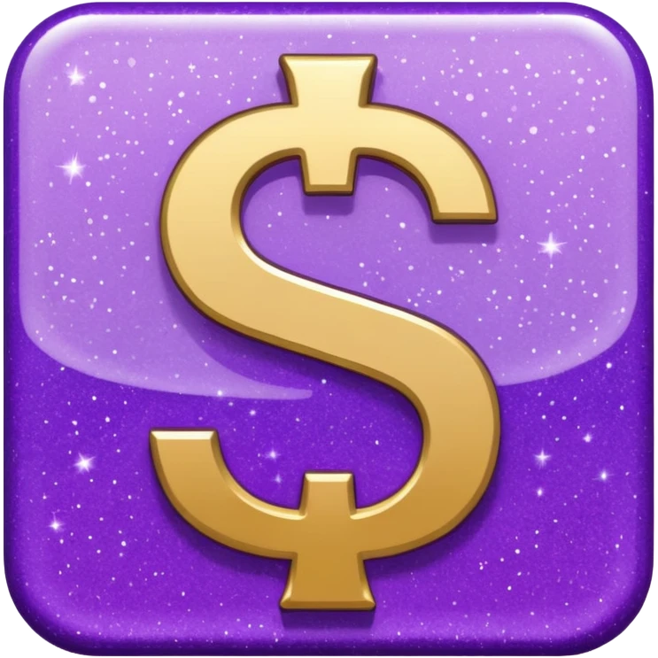 symbol money $ glitter purple emoji