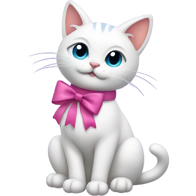 cat wearing bow emoji