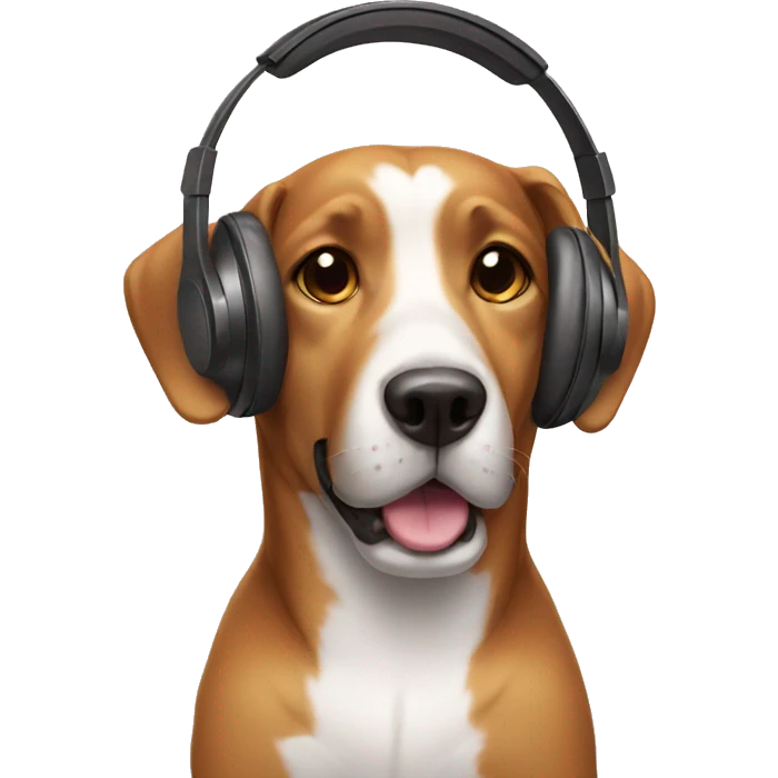 Dog with headphones  emoji