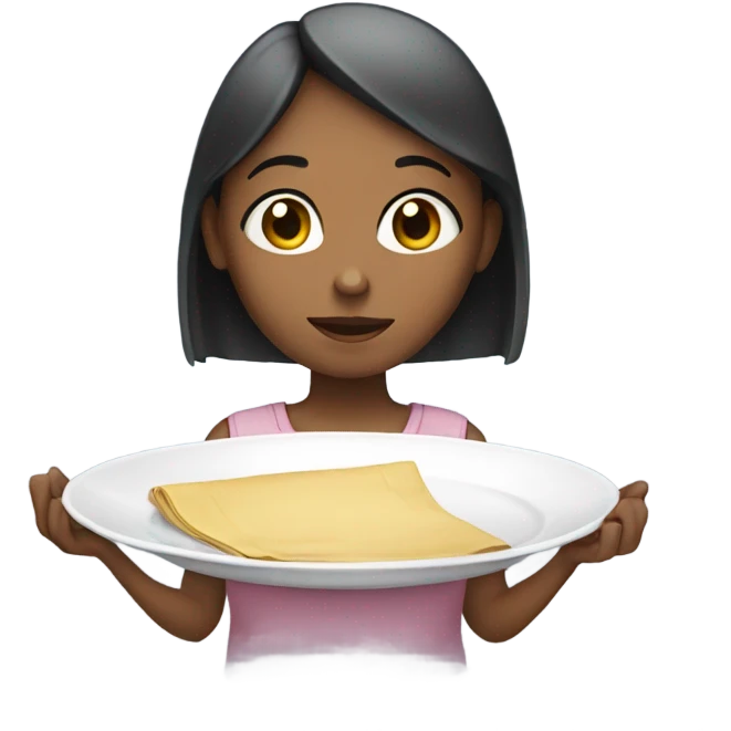 girl holding an empty plate emoji