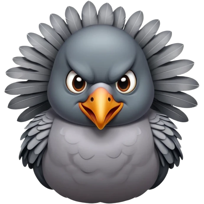 pigeon with angry face emoji