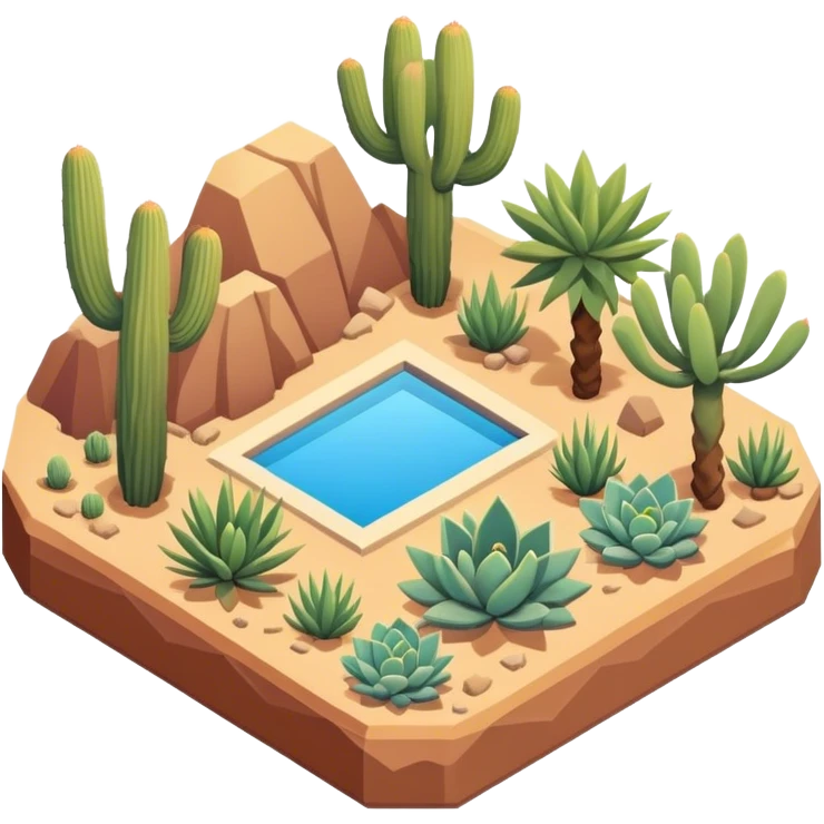 Isometric desert botanical garden emoji