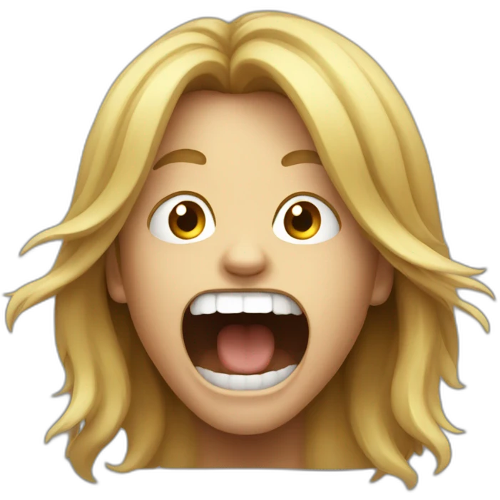 screaming boy with long hair emoji