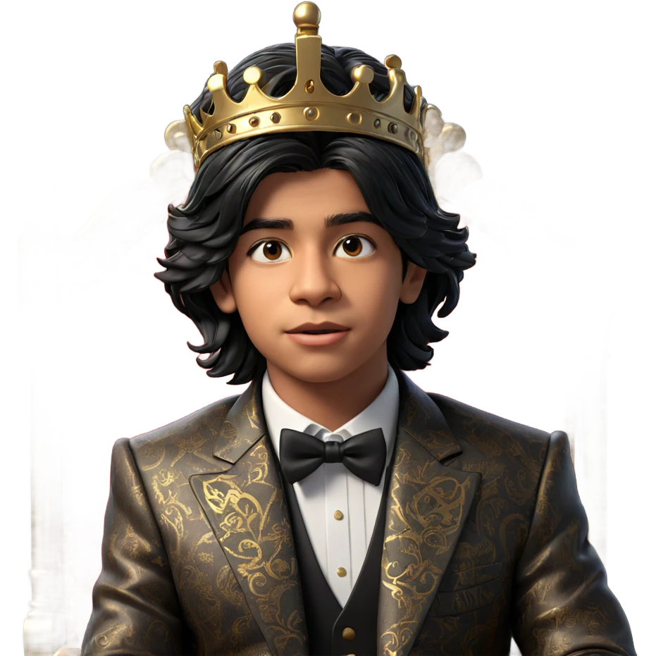 boy in formal attire throne emoji