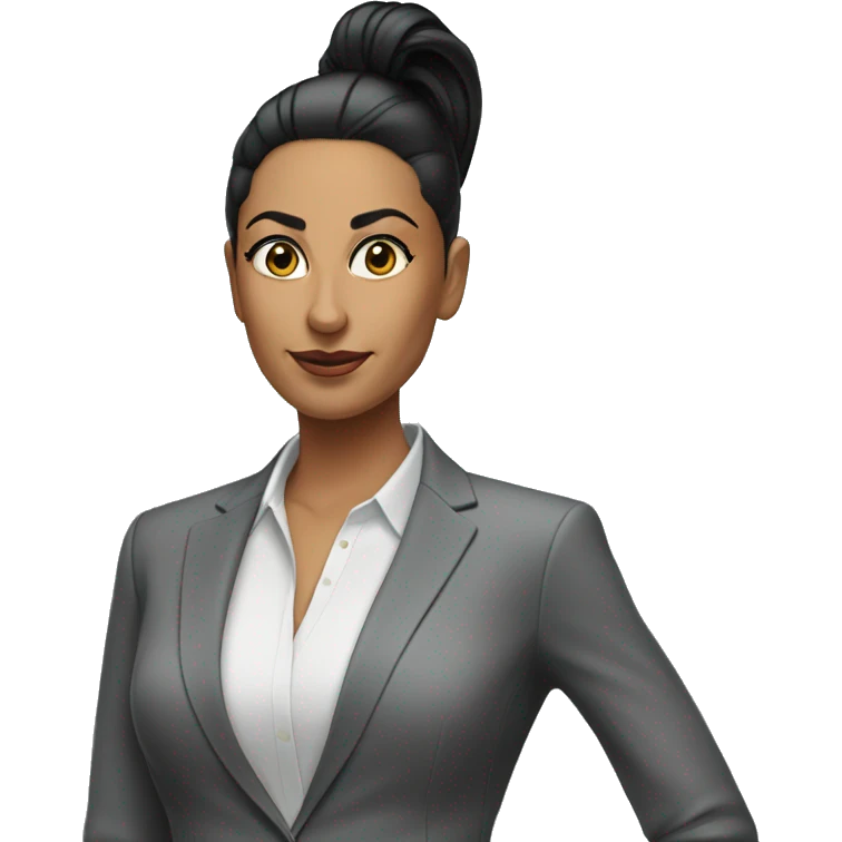 ceo latina woman with slick back ponytail black hair  emoji