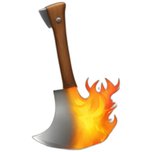 Axe on fire on blade  emoji