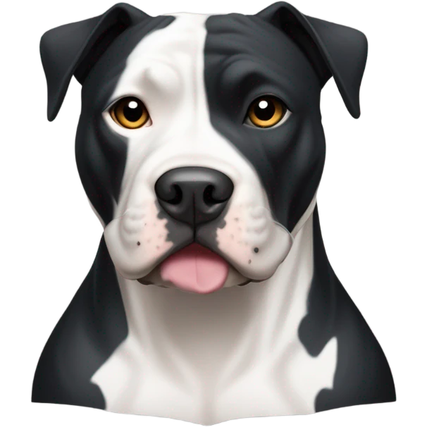 American pitbull terrier black and white emoji