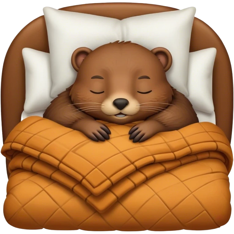 beaver sleeping in bed emoji