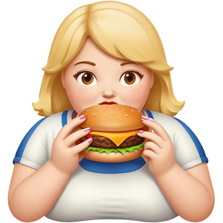 fat girl with a burger emoji