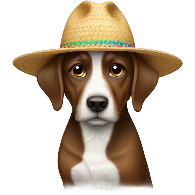 Un perro con un sombrero emoji