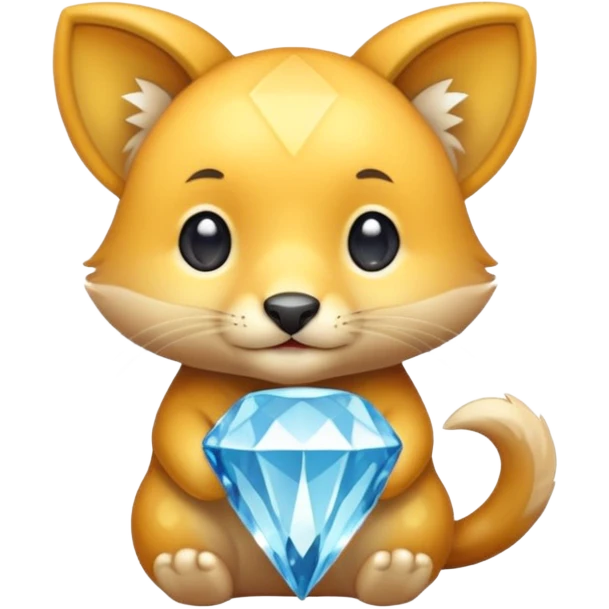 cute animal holding a diamond emoji