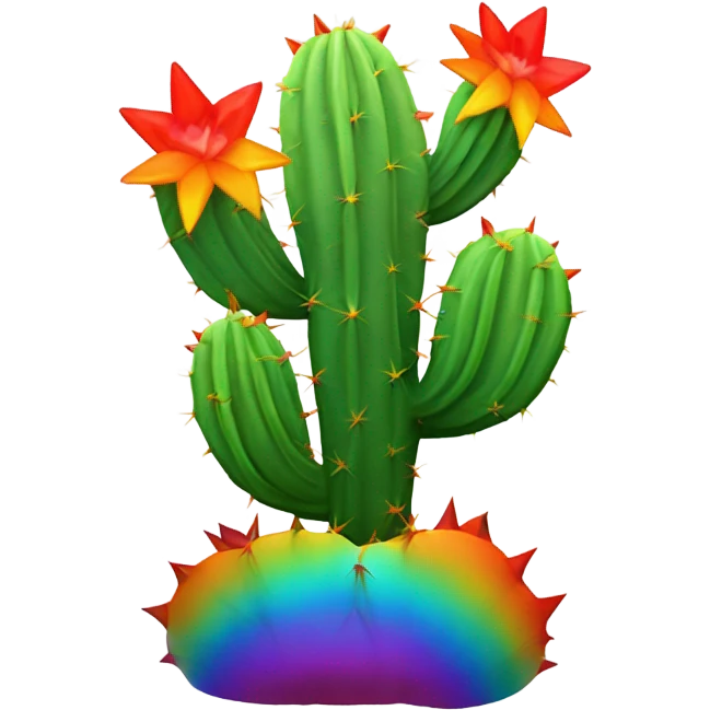 Rainbow cactus emoji