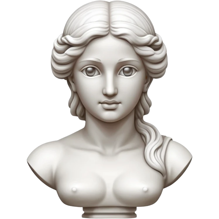 Bust of Aphrodite of Knidos statue, classical Greek sculpture showing only head, shoulders and upper chest emoji