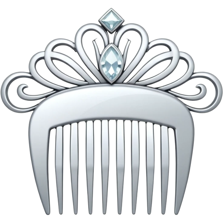 white hair comb with diamonds emoji
