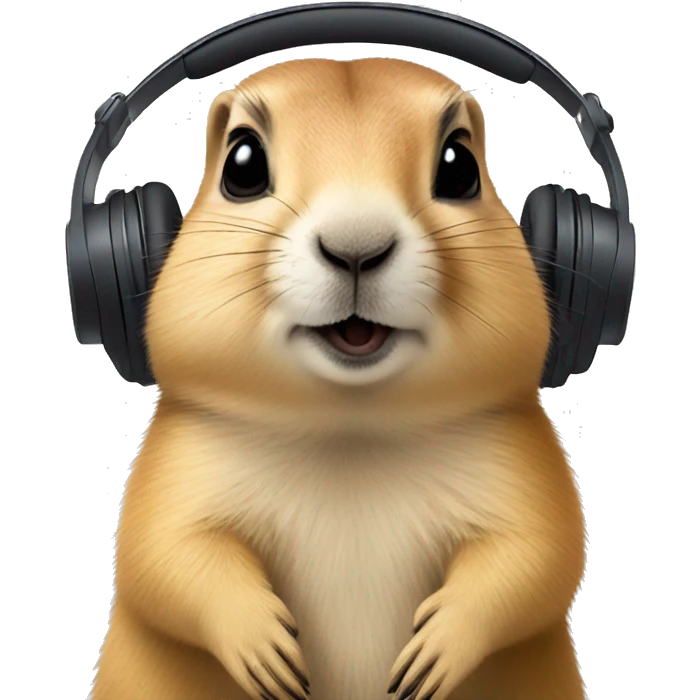 prairie dog listening music by airpodmax emoji