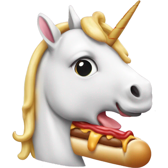 unicorn eating a hotdog emoji