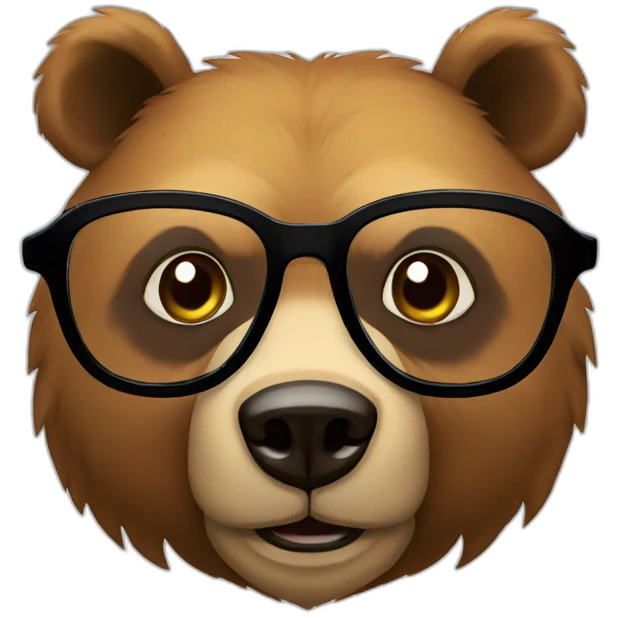 bear with glasses emoji