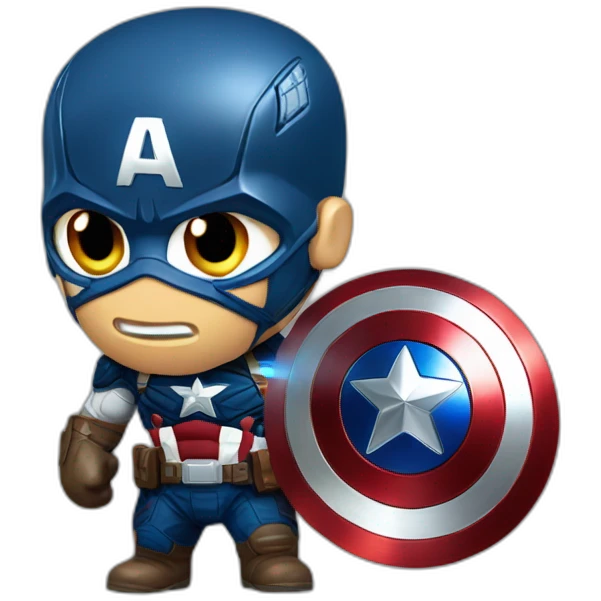 Captain America with mask playing video game emoji