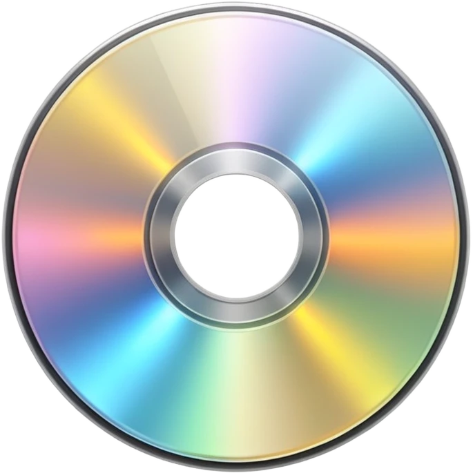 белый светящийся CD-диск, no background emoji