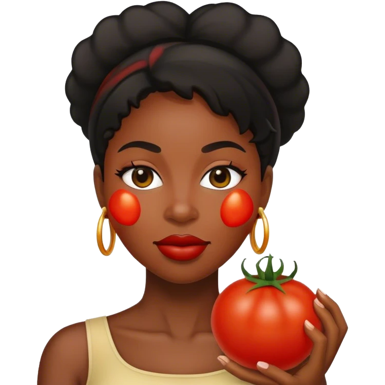 Black lady tomato emoji