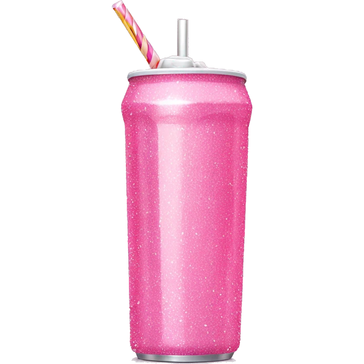 Pink energy drink cute girly glittery light pink with a straw emoji