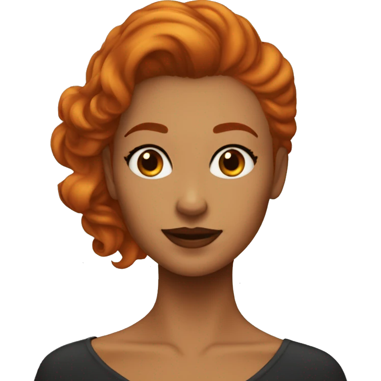 Noir cheveux lisses de couleur roux emoji