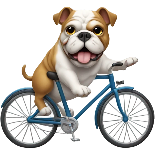 Bulldog riding bike emoji