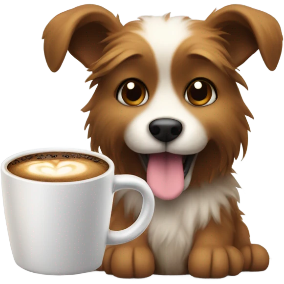 Dog with coffee emoji