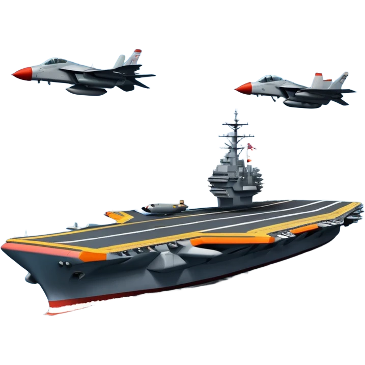 an aircraft carrier with fighter jets emoji