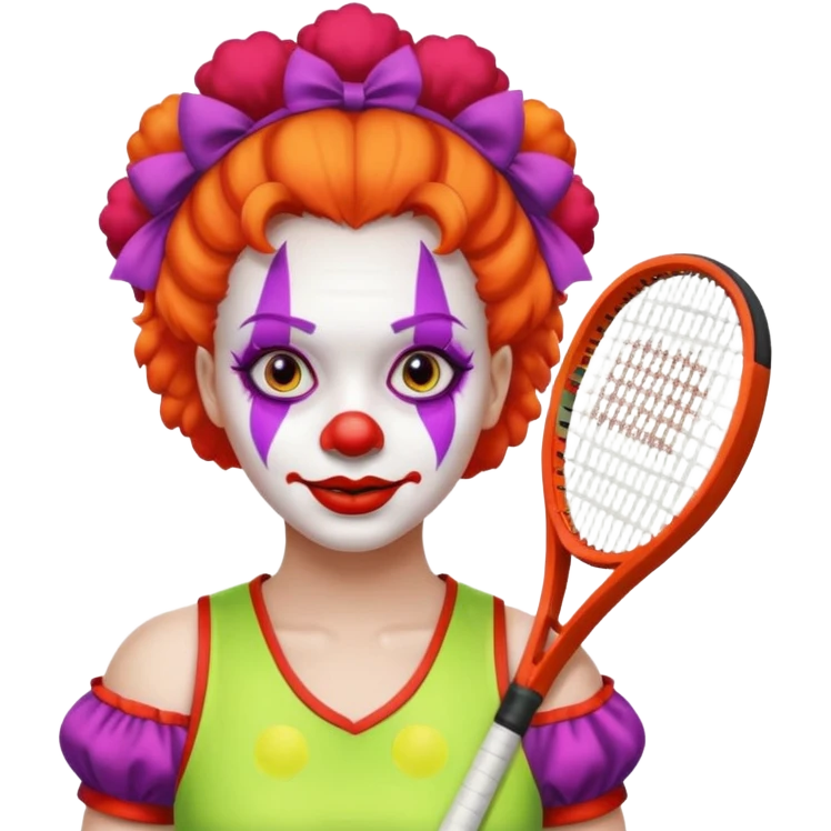 tennis player female clown emoji