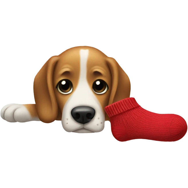 Dog eating sock emoji