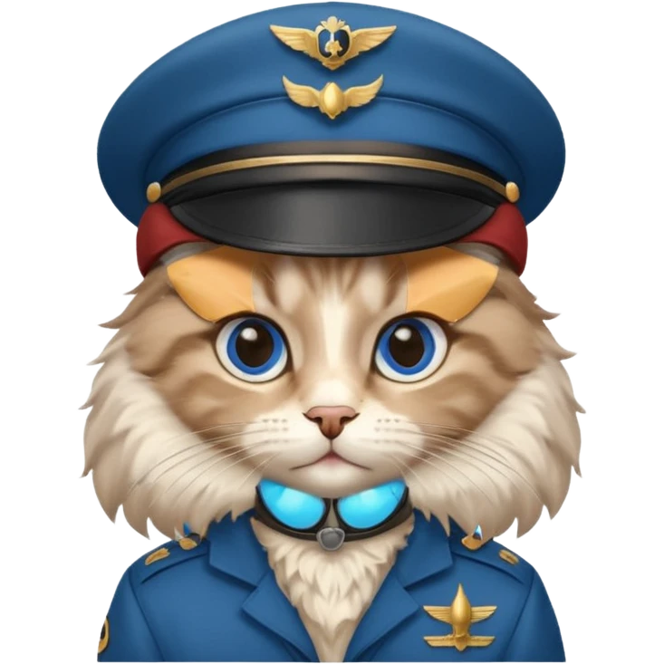 Cute ragdoll cat on a plane emoji