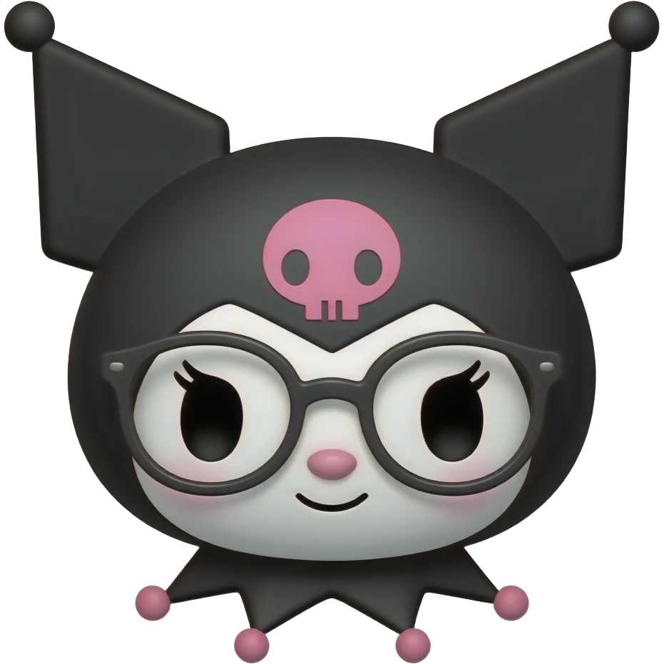 kuromi looking wuth glassess emoji
