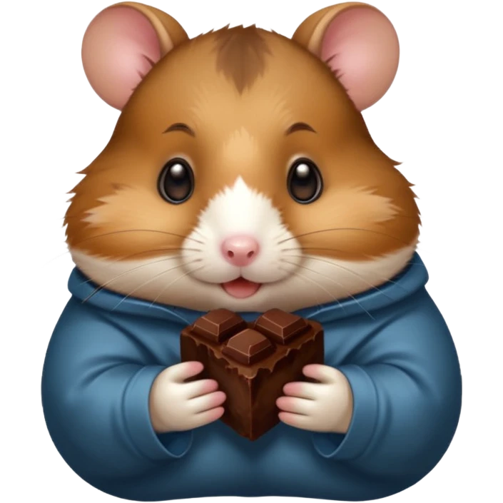 Hamster eating dark chocolate  emoji