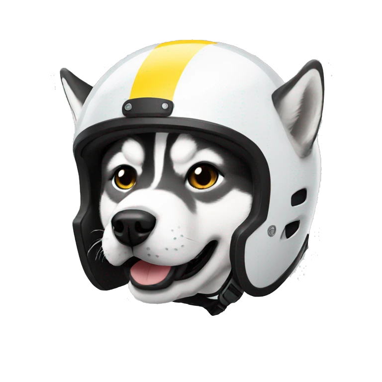 Husky wearing helmet  emoji