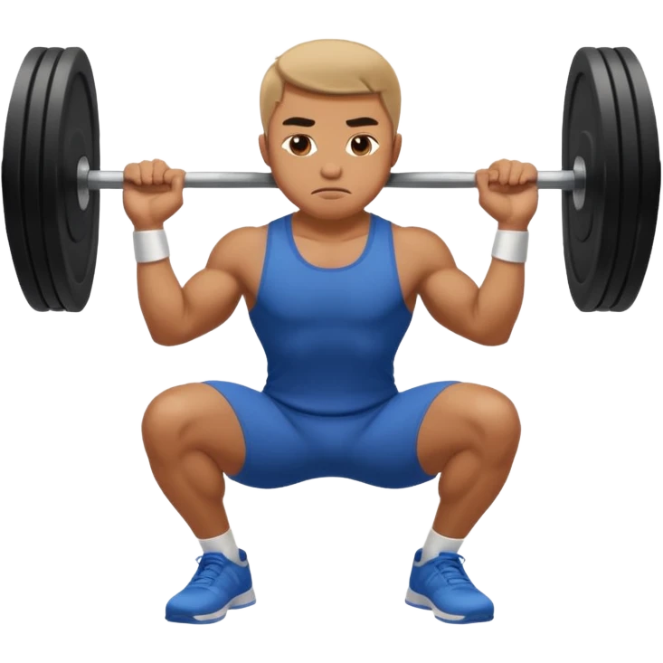 just a man doing a squat without weights emoji