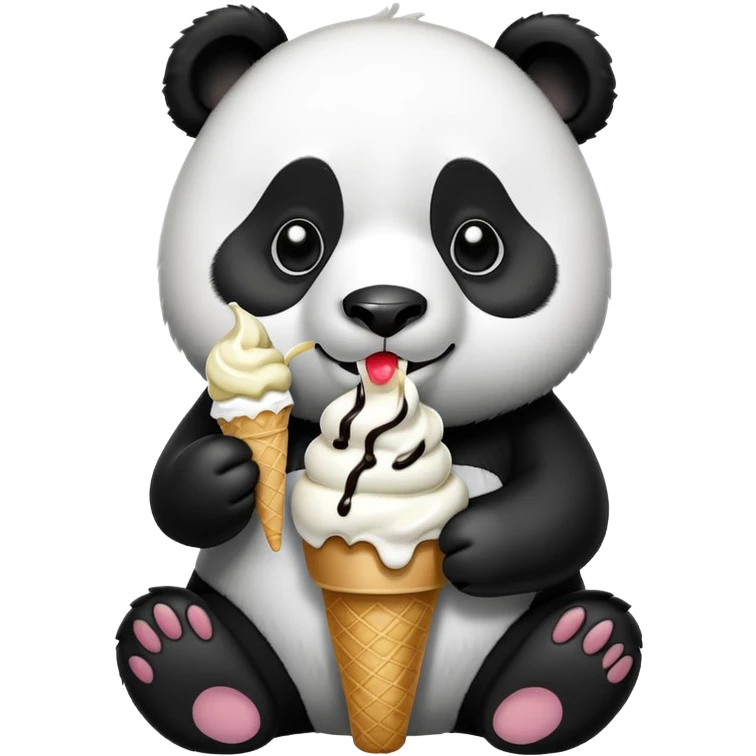 Panda eating ice cream emoji
