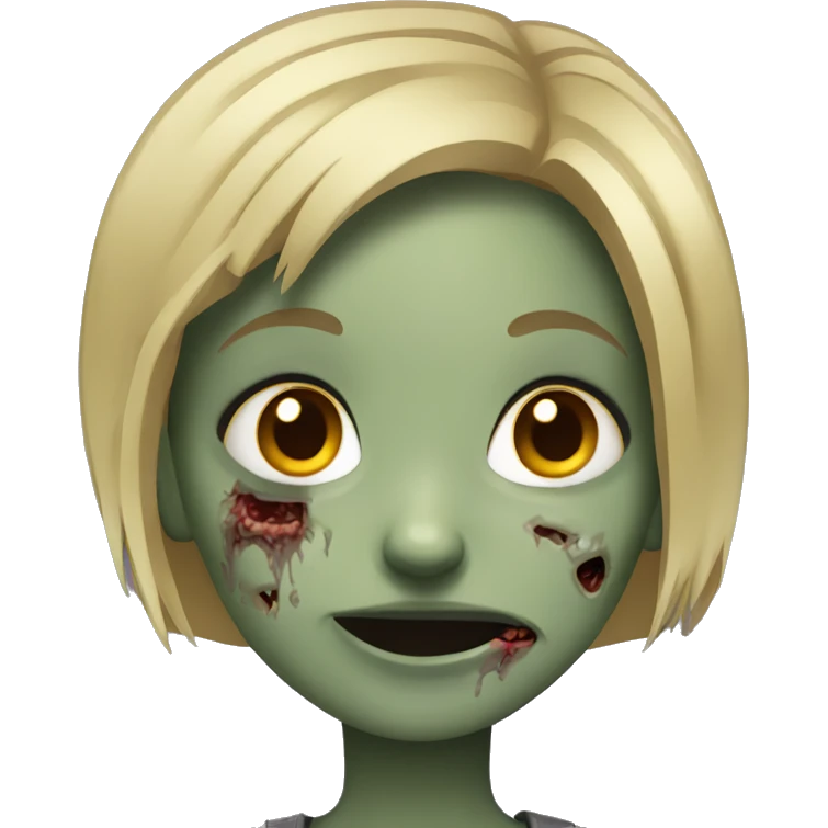 girl zombie with blonde short hair emoji