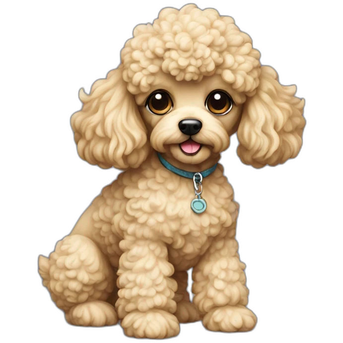 Dog poodle miniature full-height emoji