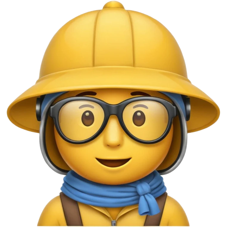 Erstelle mir einen Fallschirmspringer im emoji style mit Helm und Brille auf dem kopf und einem Tuch vor dem mund emoji