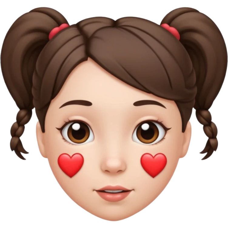 Her hair is in pigtails and her pubic hair is shaped like a heart.  She has wide hips emoji