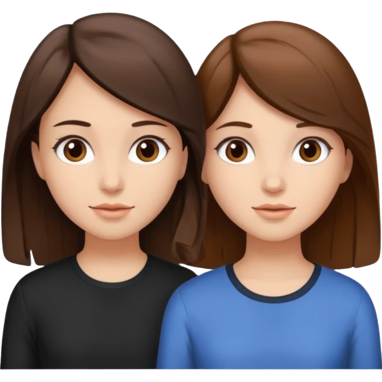 2 Besties g girls one dark brown hair one light brown hair emoji