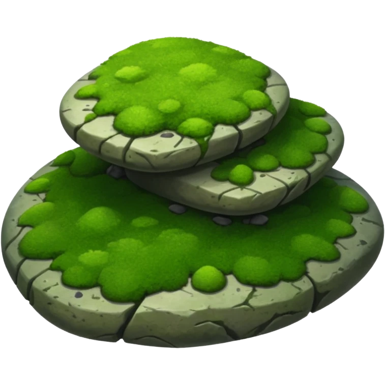 A patch of bright moss covering smooth forest stones.









































 emoji